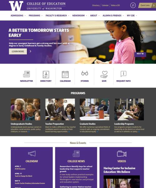 College of Education homepage
