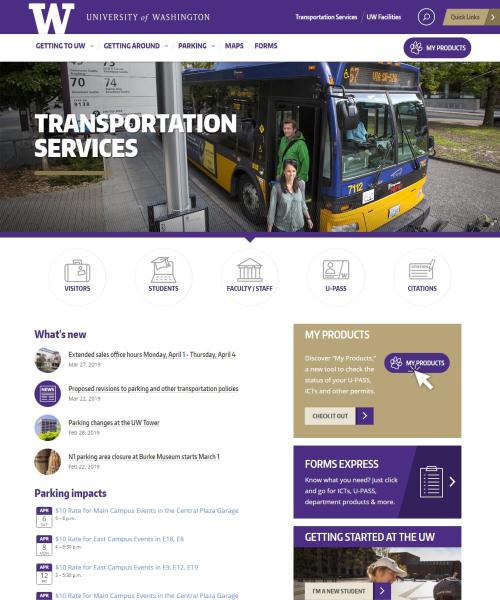 Transportation Services homepage